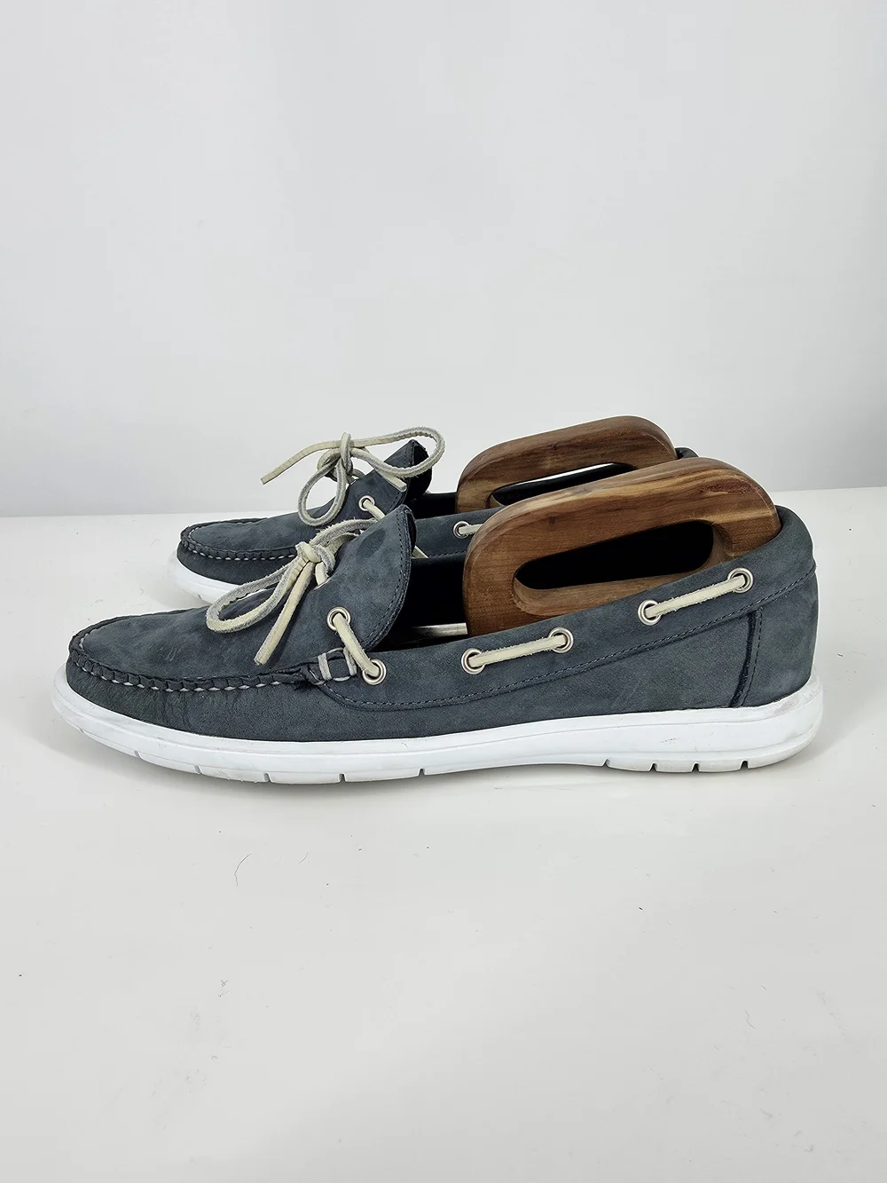 Allen Edmonds Ely Blue Suede Boat Shoes Loafers 10 D